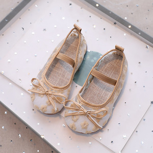 Sandales d'été en maille pour enfants, chaussures décontractées pour filles, broderie florale 3D, chaussures plates pour filles avec nœuds, vente en gros pour enfants - Product Image 5