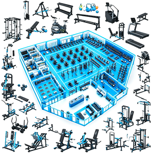 LISGLO 200-300m² Équipement <span class=keywords><strong>de</strong></span> Gym Commercial Professionnel Complet <span class=keywords><strong>pour</strong></span> Entraînement <span class=keywords><strong>de</strong></span> Force et Cardio – Solutions <span class=keywords><strong>pour</strong></span> Centres <span class=keywords><strong>de</strong></span> Fitness - Product Image 1