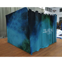 Designs personnalisés Tissu de tension en aluminium Toile de fond portable Exposition 360 Photomaton Enceinte Arche Stand Étagère
