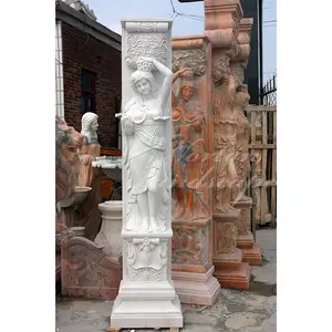 大理石柱屋外装飾用手彫りカラム研磨天然石