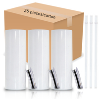 Tasse de 20 oz isolée à double paroi avec logo personnalisé tasse vierge de sublimation 20 oz gobelets à café en acier inoxydable avec paille et couvercle