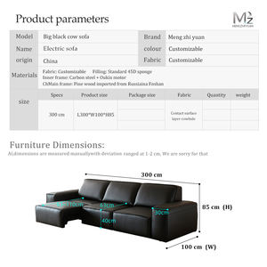 Sofá Cama de Cuero Genuino Moderno de <span class=keywords><strong>3</strong></span> <span class=keywords><strong>Plazas</strong></span>, Reclinable Eléctrico, Diseño Europeo, Sofá de Salón, OEM - Product Image 5