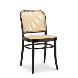Juego de Mesa de Comedor de Estilo Nórdico con Sillas de Ratán Plástico, Mesa Vintage con Tapa de Mármol y Patas de Metal para Bistro, Restaurante Francés, Cafetería - Product Image 4
