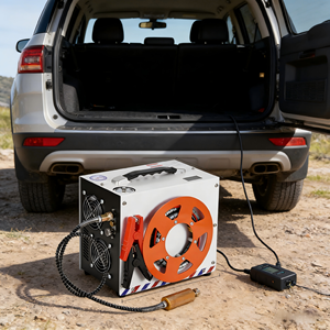 Compresor de Aire PCP de 12V 4500Psi/300Bar/30Mpa - Bomba Portátil de Alta Presión para Rifle PCP/Paintball con Adaptador y Ventilador Integrados - Product Image 4