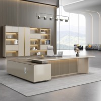 Escritorio de Madera en Forma de L, Diseño Moderno, Lujoso y Duradero, con Gabinete de Almacenamiento de Gran Capacidad, Color Personalizable, para Oficina en Casa