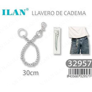 Portachiavi a Catena ILAN 30cm Argento, Accessorio Moda per Cintura o Borsa - Product Image 2