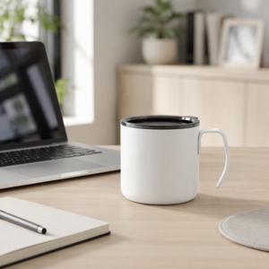 Stainless Steel <b>Insulated</b> Coffee <b>Mug</b> With Handle And Lid Vacuum Tumbler 12oz Portable Office <b>Travel</b> Cup - Product Image 4