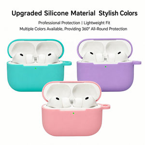 Coque en silicone pour <span class=keywords><strong>AirPods</strong></span> Pro <span class=keywords><strong>3</strong></span>, très vendue, souple, durable, anti-poussière, écologique, plusieurs couleurs - Product Image 3