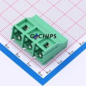 MX950T-9.5-03P-GN01-Cu-PS-A Screw Terminal Block Through hole Component (THT),P=9.5mm Connector 1x3P 9.5mm Green Through Hole - Product Image 1