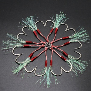 Haute qualité japon aider gabarit gabarit crochet mer bateau pêche en acier inoxydable plaque <span class=keywords><strong>de</strong></span> <span class=keywords><strong>fer</strong></span> Double crochet avec crochet pivotant en soie brillante - Product Image 4