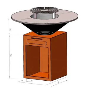 Personalizado grosso corten steelgas churrasqueira