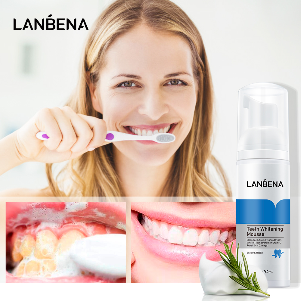 LANBENA dentifricio sbiancante denti con uso domestico leggera schiuma di Mousse all'ingrosso Private Label miglior prodotto dentale neve