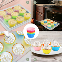 Moules à gâteau ronds écologiques DIY réutilisables, résistants à la chaleur, de qualité alimentaire, sans BPA, en silicone pour la pâtisserie