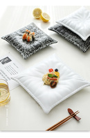 Assiettes en céramique de style japonais Harmony dîner oreiller créatif en marbre assiettes à dîner en ardoise noire et blanche irrégulière mate