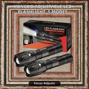 Lampe torche tactique LED rechargeable KongBo FA02, portable, à focalisation réglable, 6W, résistante à l'eau, 5 modes d'éclairage - Product Image 2