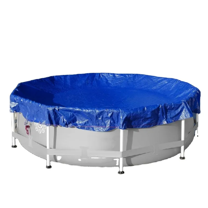 Swimming Pool Cover Portable Round Winter PE Tarp Cover for Underground Pool