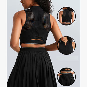 Nuevo Conjunto Deportivo Informal de Primavera Verano para Yoga y Fitness, Vestido de Tenis sin Mangas con Espalda Descubierta para Mujer - Product Image 4