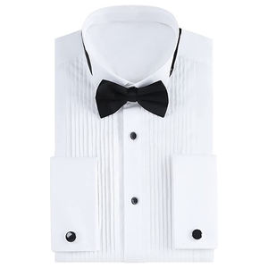 เสื้อเชิ้ตแฟชั่นสำหรับผู้ชาย,เสื้อพรอมแต่งงานแบบยืดได้เสื้อทักซิโดผู้ชายเสื้อมีกระดุมข้อมือสไตล์ฝรั่งเศสปกเสื้อและโบว์ผูกโบปี<span class=keywords><strong>2022</strong></span> - Product Image 1