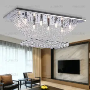 Huabang sáng tạo kim loại bạc Ánh Led ánh sáng đèn trang trí trong nhà phòng ngủ nhà phòng khách ánh sáng đèn Chùm Pha Lê