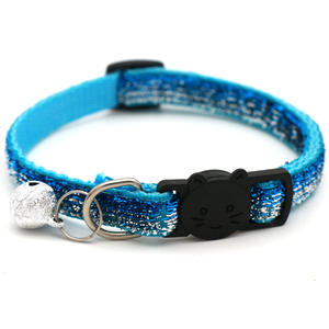 Glitter Fluwelen Kattenhalsband Met Gestreept Patroon En Veiligheidsgesp Kattendecorateur Met Prachtige Linten En Bel - Product Image 5