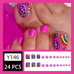 <span class=keywords><strong>Uñas</strong></span> Postizas Personalizadas al por Mayor, 24 Piezas, Cuadradas, Coloridas, con Diseño de Flores, Hechas a Máquina, <span class=keywords><strong>para</strong></span> Pedicura, Diseño de Salón de <span class=keywords><strong>Uñas</strong></span> - Product Image 2