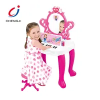 2 In1 principessa di plastica di trucco di bellezza set di gioco per bambini dressing table giocattolo