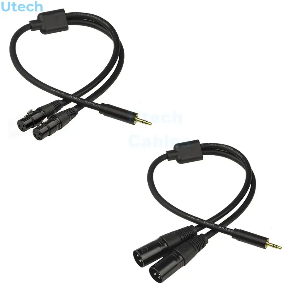 TRS stereo mini jack 3.5 mm to dual 3 pin XLR cable