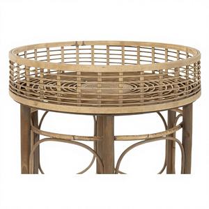 Set di 2 tavolini laterali in rattan con dimensioni 61x61x64 cm e 49,5x51 cm - Product Image 1