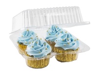 Boîtes à cupcakes avec dôme, compartiment pour mini-cupcakes, conteneur transparent jetable en PET, boîte à 6 cupcakes et emballage en plastique