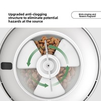 Distributeur automatique intelligent pour chat de 2,5 L avec contrôle à distance par application WiFi, alimentation programmée par portions, système anti-blocage, bol en acier inoxydable