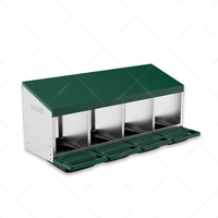 Nichoir en métal pour poulet pliable avec insert de nid en plastique pour accrocher 4 sections