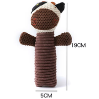 Jouet à mâcher en peluche pour chien de 19 cm, motif animal amusant, avec couineur, rembourrage en coton, anti-ennui, usage quotidien – Vente chaude
