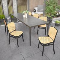 Chaise en plastique épaissie pour la maison, tabouret simple à dossier pour restaurant, chaise d'extérieur empilable en rotin, chaise de salle à manger nordique