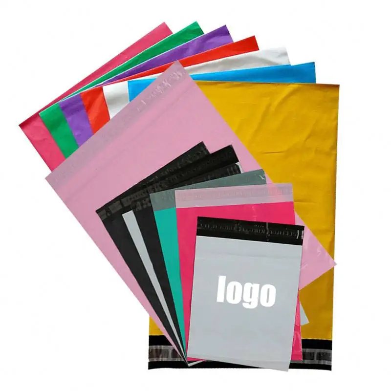 In Voorraad 25*35Cm 9.8x13.8in Grijs Wit Polymailer Mailing Zakken Roze Poly Mailer Custom Logo Mail Koerier Envelop zak Plastic