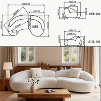 Evergo Samt-Sofagarnitur, Italienisches Mond-Luxus Modulares Gebogenes Ecksofa für Wohnzimmer, Übergroßes Waschbares Stoffsofa