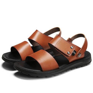 Sandalias de cuero de verano para hombre, color marrón, con cierre de hebilla, ligeras, transpirables, zapatos de playa, sandalias informales para jóvenes - Product Image 5