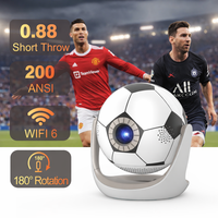 Projecteur LCD vidéo compact rotatif 200 ANSI 2026 pour football, vidéoprojecteur à courte focale 0,88 m avec écran de mise en miroir sans fil