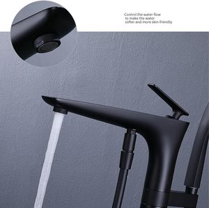 <span class=keywords><strong>Rubinetto</strong></span> per vasca da <span class=keywords><strong>bagno</strong></span> a pavimento <span class=keywords><strong>con</strong></span> <span class=keywords><strong>doccetta</strong></span>, miscelatore acqua calda e fredda, aeratore a nido d'ape - Product Image 6