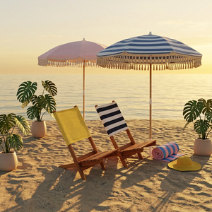 Chaise de plage portable de luxe moderne en pin massif, best-seller - Design contemporain, imperméable, légère, pour usage extérieur - Product Image 3