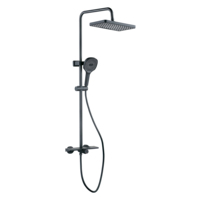 Haute qualité Chrome 2 voies bouton rotatif marche-arrêt inverseur salle de bain colonne de pluie en laiton ensemble de douche robinets de bain de douche de qualité supérieure