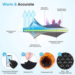 Negro De las mujeres De los hombres antideslizante térmica teléfono inteligente conducir montar Guantes De Invierno pantalla táctil, Guantes Invierno, Guantes Invierno - Product Image 6