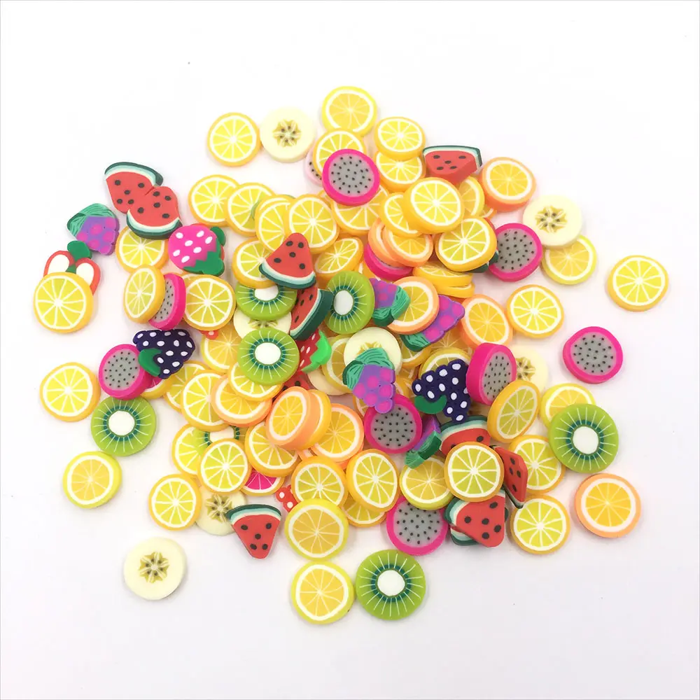 1Kg 1*0.2Cm 3D Nail Art Fruit Plakjes Polymeer Klei Diy Fruit Oranje Slice Voor Nail Decals decoraties Uv Hars Foam Boetseerklei