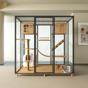 Legno massello in metallo Multi-storia gatto Villa Design animale gabbia per <span class=keywords><strong>animali</strong></span> mobili per gatti Pet mobili per <span class=keywords><strong>animali</strong></span> domestici cani ferro vivente - Product Image 4