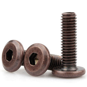 Vis décoratives chanfreinées hexagonales en Bronze rouge Boulons <span class=keywords><strong>de</strong></span> meubles <span class=keywords><strong>vintage</strong></span> pour chaise et table à tête plate Nouveau design antique M6 - Product Image 2