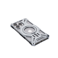 Coque de téléphone portable magnétique creuse en alliage détachable blindé de luxe coque de téléphone anti-chaleur en aluminium pour Iphone 15 14 13 pro max
