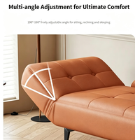 Canapé en cuir moderne pour petit appartement, style simple, convertible en lit, idéal pour la location, mobilier de salon