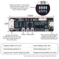 Contrôleur de bande LED programmable Lededit WS2812B 2811 RGB, série 485 CM-XS-c4, déclencheur 4 canaux, 512 pixels, garantie 2 ans