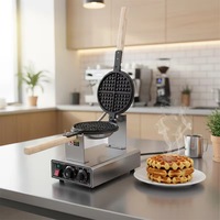 Machine à gaufres professionnelle à tête unique avec bouton de réglage, machine à crêpes et à gaufrettes pour stands commerciaux