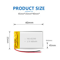 YXE Factory 3.7V/480mAh Cellule de batterie semi-solide à micro-poche haute sécurité YXE452540 pour l'électronique grand public Rechargeable