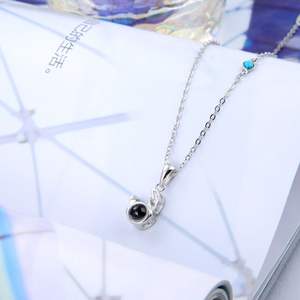 Collar de Moda de Verano Pasirley, Plata de Ley 925, Eslabones de Turquesa, Doce Constelaciones (6/22 7/22) Cáncer, Personalizado, Unisex - Product Image 2